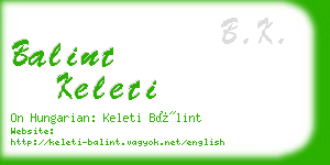 balint keleti business card